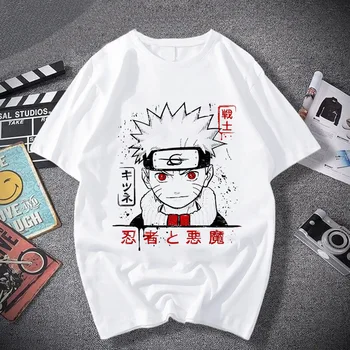 Kakashi Mados Japonų Anime Marškinėliai Vyrams Sasuke Juokingas Animacinių filmų Apsiaustu 4 6 Kietas Streetwear Marškinėlius Porą Hip-Hop Top Tee Vyriška - 