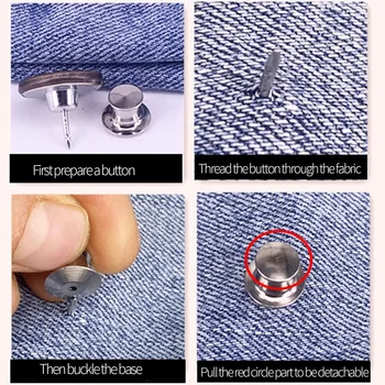 6pcs Nagų-nemokama ir išimami Metaliniai Mygtukai Modelis Jean Tack Metaliniai Mygtukai Retrol Mygtukai Drabužių Priedai - 