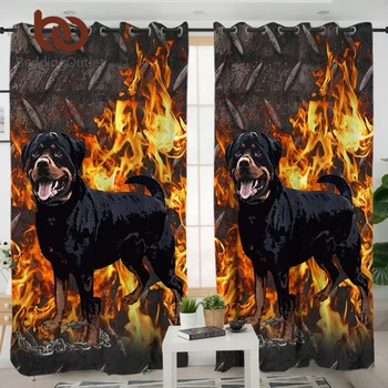 BeddingOutlet Rottweiler Miegamojo Užuolaidos 3D Gyvūnų Spausdinti Blackout Užuolaidos Kambarį Gaisro Šuo Apklotai 1pc rideaux - 
