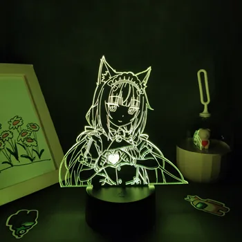 Nekopara Anime Pav Vanilės 3D Led Lempos RGB Naktį Žibintai Gimtadieniu, Mielas Dovanas Žaidimas Miegamojo Lovos Manga Stalo Stalo Apdailos - 