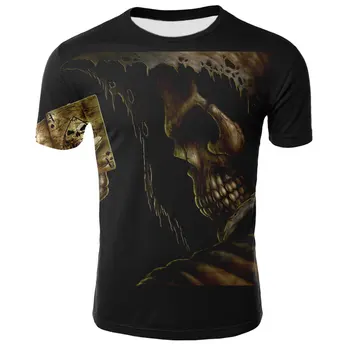 2021 nauja, vyriški T-shirt 3D spausdinimo modelis multi-stiliaus siaubo kaukolė 3D stiliaus vyrų, moterų ir vaikų marškinėliai visu dydžiu - 