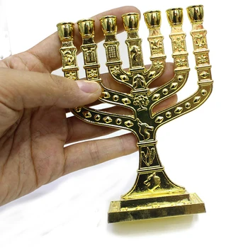 Žydų Menorah Žvakių laikikliai Religijų Šviestuvai Hanukkah Žvakidės 7 Filialas Žvakių Laikiklis - 