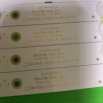 Naujas 8pcs/Kit LED juosteles LG 43 TV 43UG620V 43UJ620V 43UJ6200-UA CRH-A4330300104L6CNRev1.0 I CRH-A4330300105R6CNRev1.0 I - 
