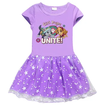 PAW PATRULIŲ Princesė dress sprogimo vaikiški drabužiai, vaikų sijonas naujų smulkiojo ir vidutinio mergaitės klostuotas sijonas - 