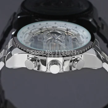 Naujas Prabangus Skeleton Nugalėtojas Automatinis Laikrodis Vyrams Montre Homme Nerūdijančio Plieno Apyrankė Reloj Hombre Pagani Dizaino Watchs - 