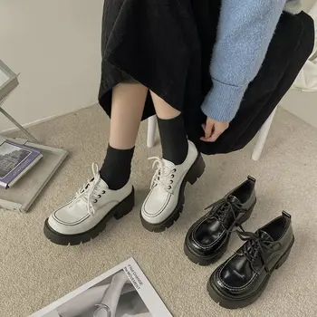 Japonijos mokyklinę Uniformą Jk Studentų Batai Merginos, Moterys Kawaii Lolita Švelni Sesuo, Suapvalinti Tne Platforma mažo Kulno batų Mary Jane Bateliai - 