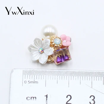 YWXINXI 5Pc/daug 20*21mm Gėlių/Crystal Pearl 