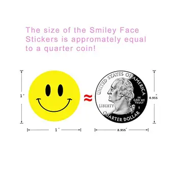 Smiley Veido Lipdukas 500 Vnt./roll Vaikams Atlygį Lipdukas Geltona Taškų Etiketės Laiminga Šypsena Veide Lipdukas Vaikams, Žaislai - 