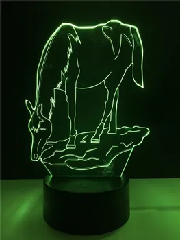 GAOPIN Mielas Gyvūnų Arklių 3D Lempos apšvietimas LED USB Nuotaika Naktį Šviesos Daugiaspalvis Touch RGB Nuotolinio Luminaria Pakeisti Lentelę Dekoratyvinis - 