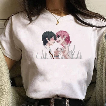 Estetinės Yarichin Kalė Klubas Grafinis Spausdinti marškinėliai Moterims Harajuku Baltos Viršūnės Marškinėlius Japonijos Anime Y2k Kpop Atsitiktinis Moterų Marškinėliai - 
