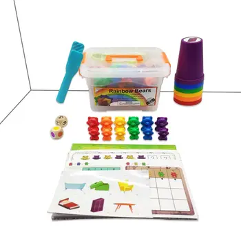 Puikus Skaičiuoti Tenka Su Krovimas Puodelių Rinkinys - Montessori Vaivorykštė Atitikimo Žaidimas Y4QA - 