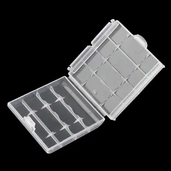 Balto Plastiko Baterijos Laikymo Dėžutė Padengti Turėtojas Skaidri Kieto Plastiko 4 Vnt AA AAA Baterijų ZC163500 ACEHE - 