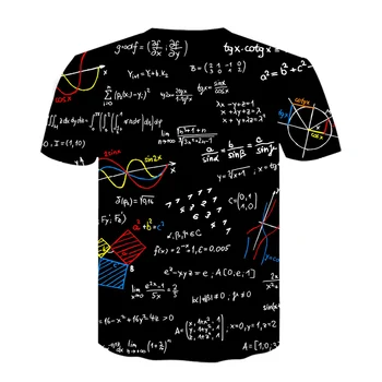 Juokinga Spausdinimo T-Shirt Matematikos Formulė 3D Atspausdintas Streetwear Vyrai Moterys Mados O-Kaklo trumpomis Rankovėmis Marškinėliai Skaitmeninis Tees Viršūnes Unisex - 