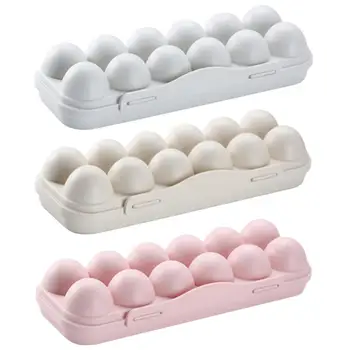 12 Sėdimos vietos Plastikinių Kiaušinių Laikymo Dėžutė Kiaušinių Dėklas Turėtojas Konteinerių Organizatorius Virtuvės Šaldytuvo Daržovių ir Anti-susidūrimo Priedai - 