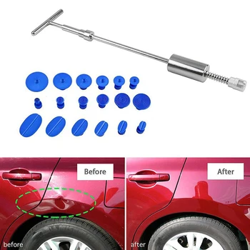 Profesinės Paintless Dent Repair Kamščiatraukis Kit Car Dent Repair Tool T Juostoje Skaidrių Plaktukas ir 18pcs Klijai Kamščiatraukis Skirtukus, Automobilių Kėbulo - 