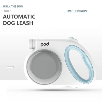 4M Šunys Automatinė Ištraukiama Pavadėlio Pet USB Įkrovimo LED Šviesos Nailono Pavadėlio Veda Išplėsti Šunį Vaikščioti su Pavadėliu Šiukšlių Maišelis - 