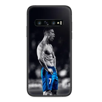 Ronaldo Futbolo SP7 futbolo Telefono dėklas Samsung Galaxy S 10 20 3 4 5 6 7 8 9 Plus E Lite Uitra juoda hoesjes tapybos shell - 