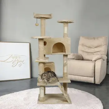 Funny Cat laipiojimo Kapstytis Po Laipiojimo Medžio Žaislas Katė Medžio Scratchers Veiklą, Apsaugoti Baldus Augintinio Namuose Kačių Baldai - 