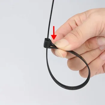 100vnt Releasable nailono kabelis ties5*200mm 8*150/200/250/300mm prarasti slipknot kaklaraištis daugkartinio naudojimo pakuotės Plastikinės Zip Kaklaraištis wrap Dirželis - 