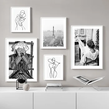 Paryžiaus Moters Skaityti Pinigus Parduotuvė Lango Modelis Sienos Meno Tapybos Drobės Šiaurės Plakatai Ir Spausdina Sienos Nuotraukas Gyvenimo Kambario Dekoro - 