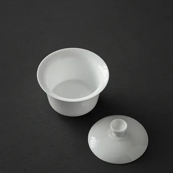 Keramikos Blanc De Chine Tureen Mažas Gaiwan Oolong Arbata Arbata Alaus Bowl 
