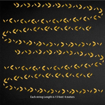 13Ft Aukso Popieriaus Lapų Girliandas Kabinti Lapai Streamer Reklama Aukso Gimtadienio Kūdikių Nuotakos Dušas Vestuvių Dalyvavimo Šalies Dekoras - 