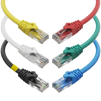 Cat6 Ethernet Kabelis, 10 Pėdų (6 Pakuotėje) LAN, Utp Cat 6, RJ45 Tinklo Kabelis, Patch, Interneto Kabelis - 10 Ft - 