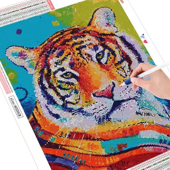 HUACAN kvadratiniu 5d Diamond Tapybos Tigras Mozaikos Vaizdą 