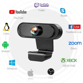 HD 1080P Kamera Mini Kompiuteris PC WebCamera 720P Kamera Su Mikrofonu Pasukti USB Kištukas WebCamera Nešiojamas Desktop - 