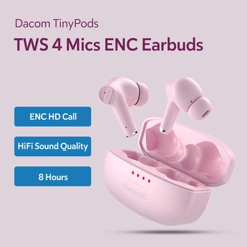DACOM TinyPods ENC Triukšmas Atšaukimas Ausinės TWS Bluetooth 8h Peržiūros 5.0 Ausinių Bass Tiesa, Belaidės Stereo Ausinės - 