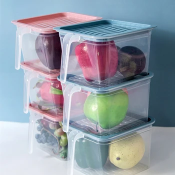 Virtuvės Šaldytuvas Organizatorius Laikymo Dėžutė Su Rankena Maisto Konteinerį Plastikinius Išlaikyti Kiaušinių, Žuvies, Vaisių, Šviežių Šaldytuvas Organizatorius Namuose - 