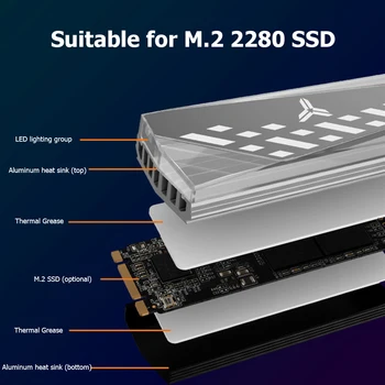 M. 2280 2 SSD Šilumos Kriaukle heatsink 2280 SSD Kietąjį Diską Aliuminio Lydinio, su Šilumos kempinėlės NGFF M2 Kietojo Disko Šilumos Tarpiklis - 