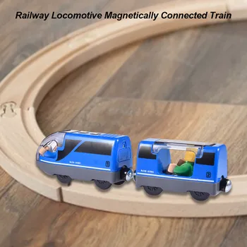 Elektros RC Traukinio Rinkinį Nuotolinio Valdymo Žaislai, susijusių su Medinių Geležinkelių, Automobilių Dainos Birhtday Kalėdų Dovana Vaikams - 