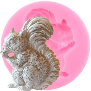 Voverė su Acorn Silikono Formų Gyvūnai Minkštas Pelėsių 