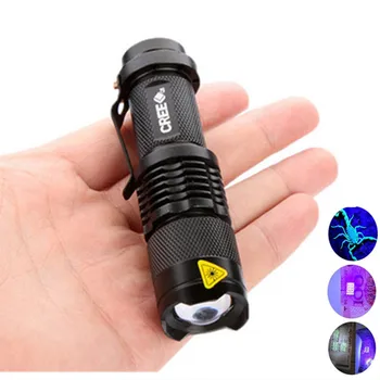 Led Ultravioletinė Žibintuvėlis Žvejybos ir Medžioklės Nešiojami Apšvietimo Mini Uv lempa su Zoom Funkcija Augintinio Šlapimo Dėmes Detektorius - 