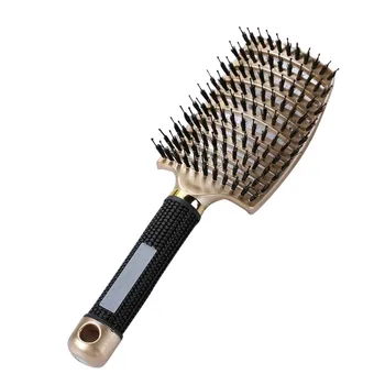 Moterų Nailono Šerių Hairbrush Galvos Masažas Šukos Detangle Plaukų Šepetys Salonas Įrankis #5 - 
