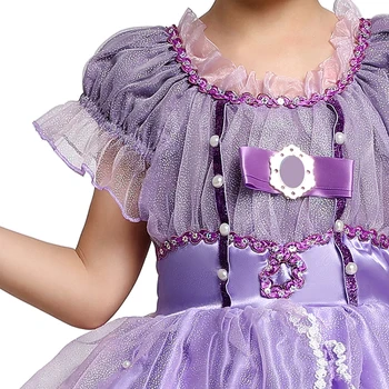Princesė Sofija Vaikai Halloween Party Dress up Sluoksniuotos Rankovėmis Gėlių Tiulio Kamuolys Suknelė Kūdikių Mergaitės - 