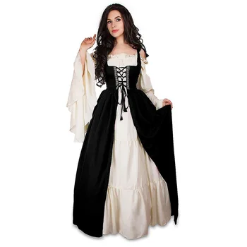 Plus size Derliaus Viduramžių Ilgos Suknelės Renesanso Viktorijos Gotika Suknelė Maxi kamuolys suknelė Moterų Vestido šalies Kostiumas S-5XL - 