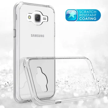 Minkštos TPU/PC Case For Samsung Galaxy J7 J700 Fundas Rubisafe atsparus smūgiams Crystal Clear 