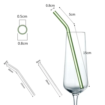 8Pcs Stiklo Šiaudelius Daugkartinio naudojimo Geriamojo Stiklinis Vamzdelis, ekologiškos Valymo Šepetys Įvykių Partija Pasisako Prekes - 