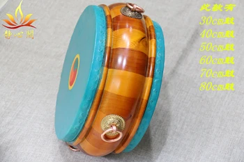 Tibeto būgnai, tamburinas, Kangba būgnas,medienos spalvą, kurių skersmuo 40cm - 