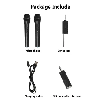 2 VNT UHF Kišeninių Bevielio Mikrofono Sistema su Imtuvu Karaoke Posėdyje Šalies Mikrofonas Garsiakalbis - 