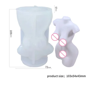 Naujas Vyrai Moterys Žvakė Silikono Formos 3D Vyriškos lyties Nėščios Moters Kūno Drovūs Moteris Aromaterapija Muilo Žvakė Silikono Formos Žvakė Priėmimo - 