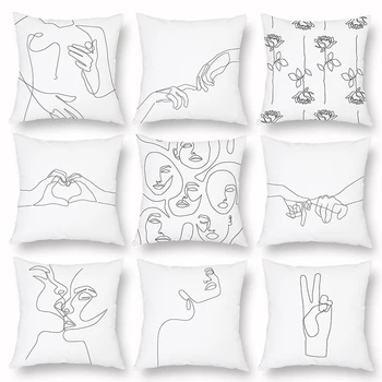 Aikštėje Portretas pagalvėlė pagalvių užvalkalus Juoda ir balta spausdinimo namų užvalkalas Pinky Prisiekiu, pagalvės, sofos pagalvėlė padengti - 