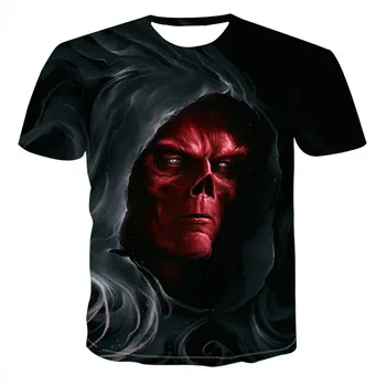3Dt - marškinėliai Vyrams, Stalviršiai, Hip-hop 3d spausdinimo kaukolė punisher T-shirt Mens Kaukolė T shirts punk stiliaus kaukolė - 