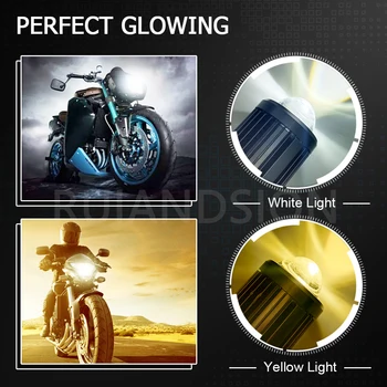 RUIANDSION 1PCS Super Šviesus SPT LED 2000Lm PH11 Motociklo Galvos Lemputės Zjeżdżalnia Balta+Geltona Dvejopą Funkciją 12V Honda - 