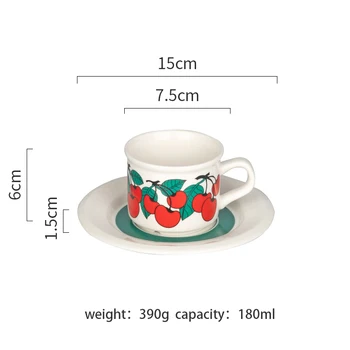 180ml Europos Retro Kavos Puodelio Rinkinys Su Porceliano Lėkštė Mikrobangų Krosnelė Pieno Rankena Puodelis Gėlių Modelio Teacup - 