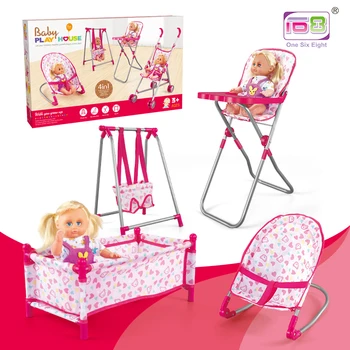 4 In1 Apsimesti Žaisti Žaislai, Baldai, Vežimėliai lėlės kūdikio vežimėlis Vaikams, Žaislas, Lėlė Mergaitė Žaisti Namuose Žaislas Vežimėlis lėlei housefurniture - 
