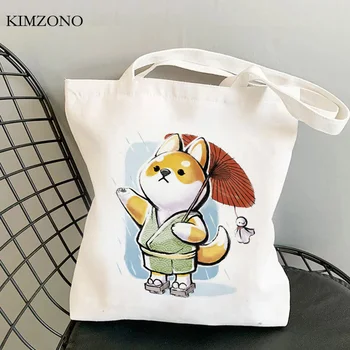 Šuo pirkinių krepšys drobės daugkartinio naudojimo shopper medvilnės bakalėjos maišelį bolsas reutilizables audinio shoping maišeliu tissu - 