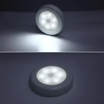 3PCS 6 šviesos Diodai Naktį, Šviesos, Judesio Jutiklis Šviesos Sausas Baterija LED Judesio Lempa su Baltos Šviesos Skubios pagalbos - 